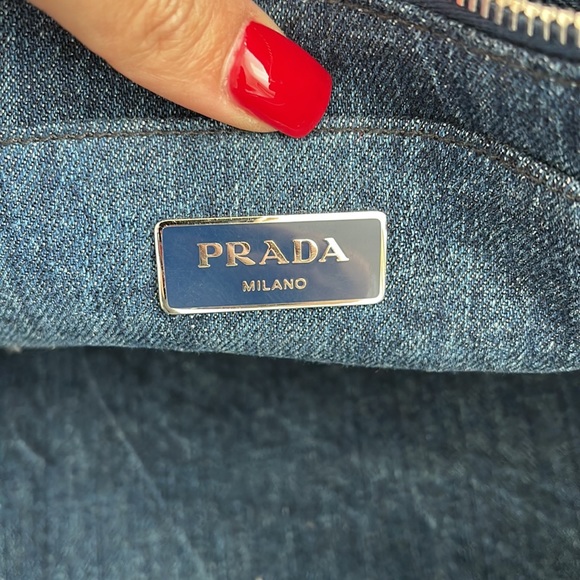 CANAPA CONVERTIBLE TOTE RHINESTONR EMBELLISHED DENIM LARGE BAG - Picture 3 of 7